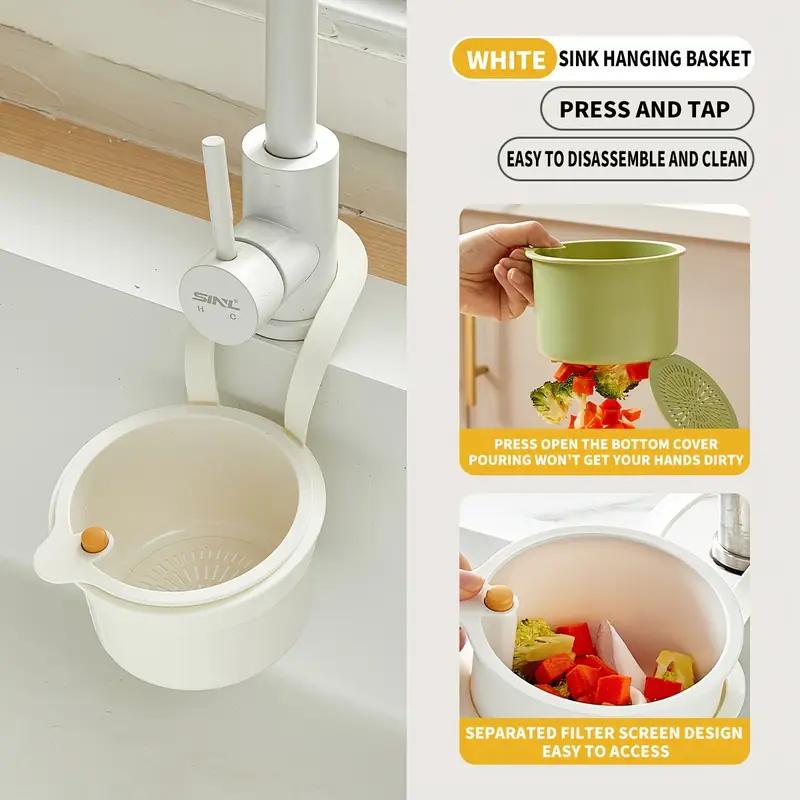 Creative Sink Hanging Strainer Basket Openable Bottom Cover Detachable Kitchen Garbage Filter Multifunctional Quickly Drain