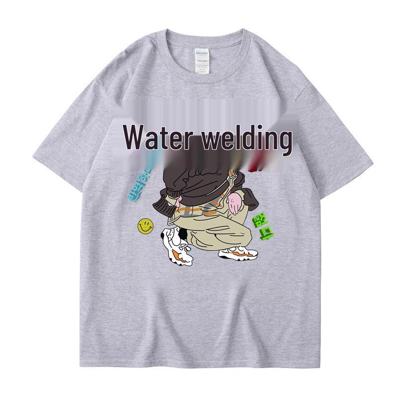 

Women s Retro Japanese-Style Loose Fit Short-Sleeve T-Shirt - Summer Versatile Trendy Top Large світло-сірий колір