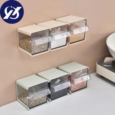 Plastic Seasoning Jar Eco-Friendly Seasoning Container Stylish Wall-mounted Spice Box  Home