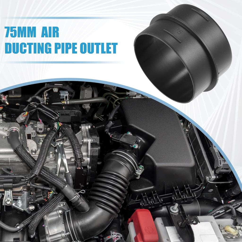 Car Air Ducting Connector Straight Air Heater Duct Joiner Connector Pipe 2.95'' 75mm OD Black