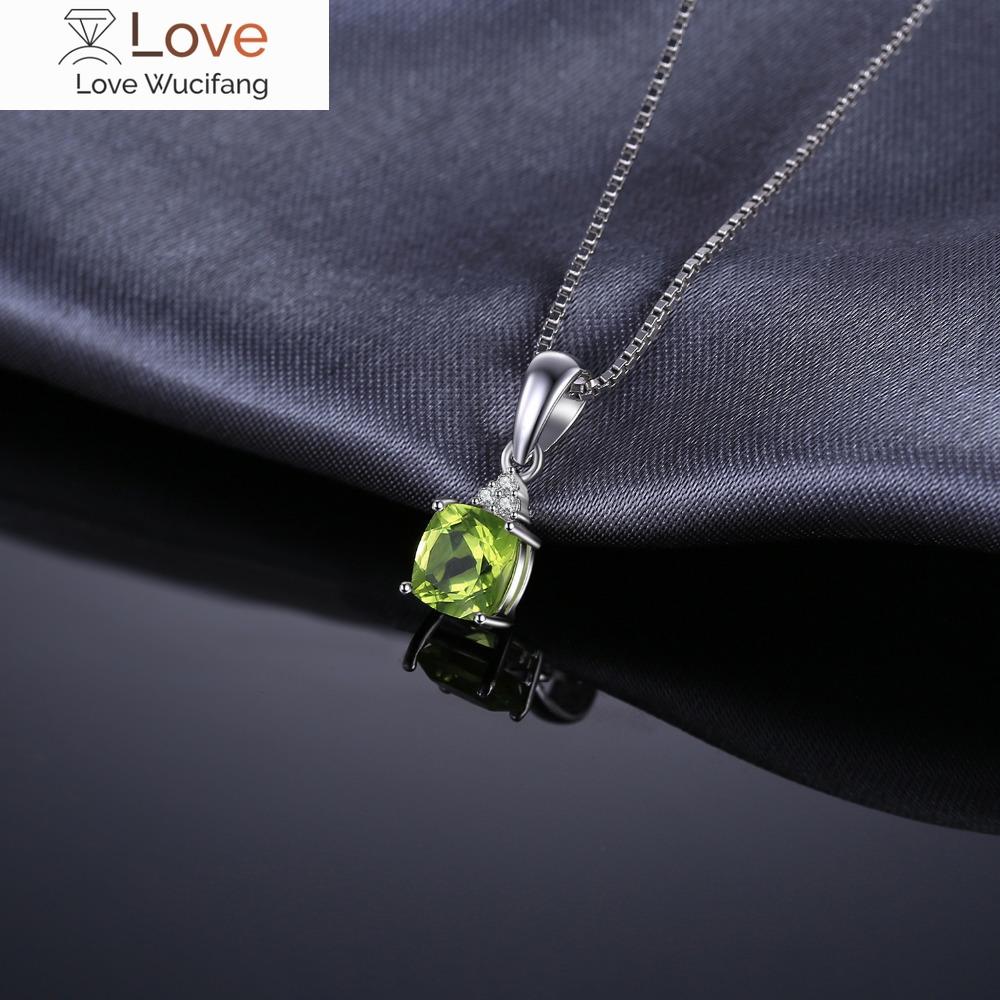 Jewelrypalace 1 .1ct Genuine Natural Peridot 925 Sterling Silver Pendant Necklace For Woman Fine Jewelry Gemstone Choker No Chain