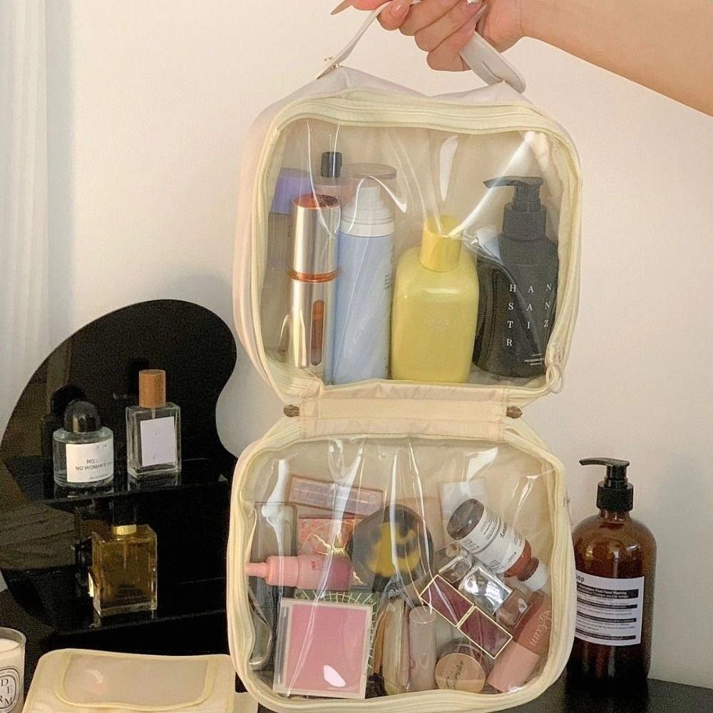 Portable Cosmetic Bag Large Capacity Toiletry Bag Fashion Makeup Bag  Women