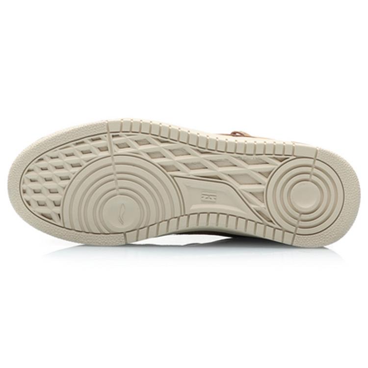 LiNing Qingchao Coverage Slip Resistant Cushioning Abrasion Resistant High Top Skateboard Shoes Men's Brown White AGCP215-3