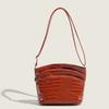 Retro Red Bucket Bag, Shoulder Bag, Fashionable Crossbody Bag