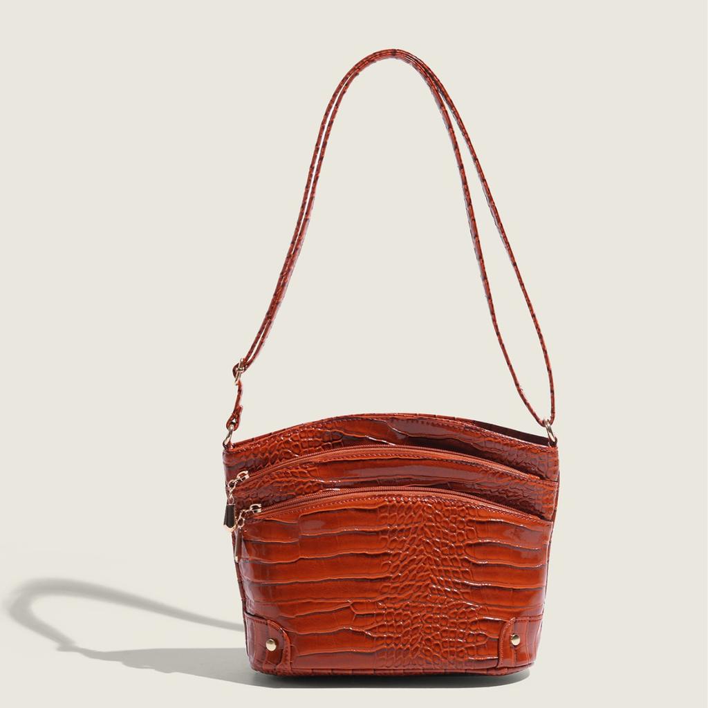 Retro Red Bucket Bag, Shoulder Bag, Fashionable Crossbody Bag