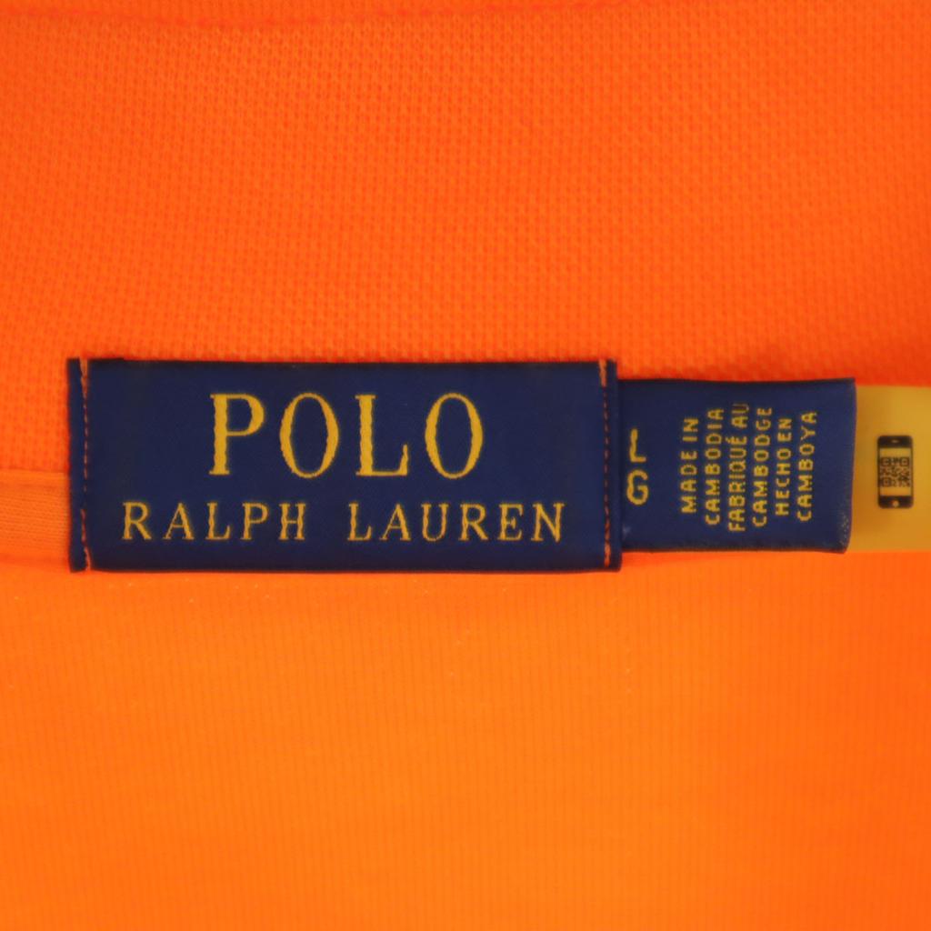 POLO RALPH LAUREN Half zip Jacket LG Orange series Pullover, pique fabric Men's Used