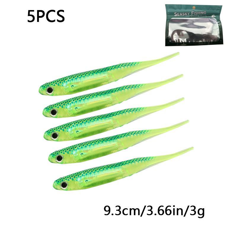 Rainbow Fish Soft Bait - Lure with Pointed Tail for Freshwater & Saltwater Fishing