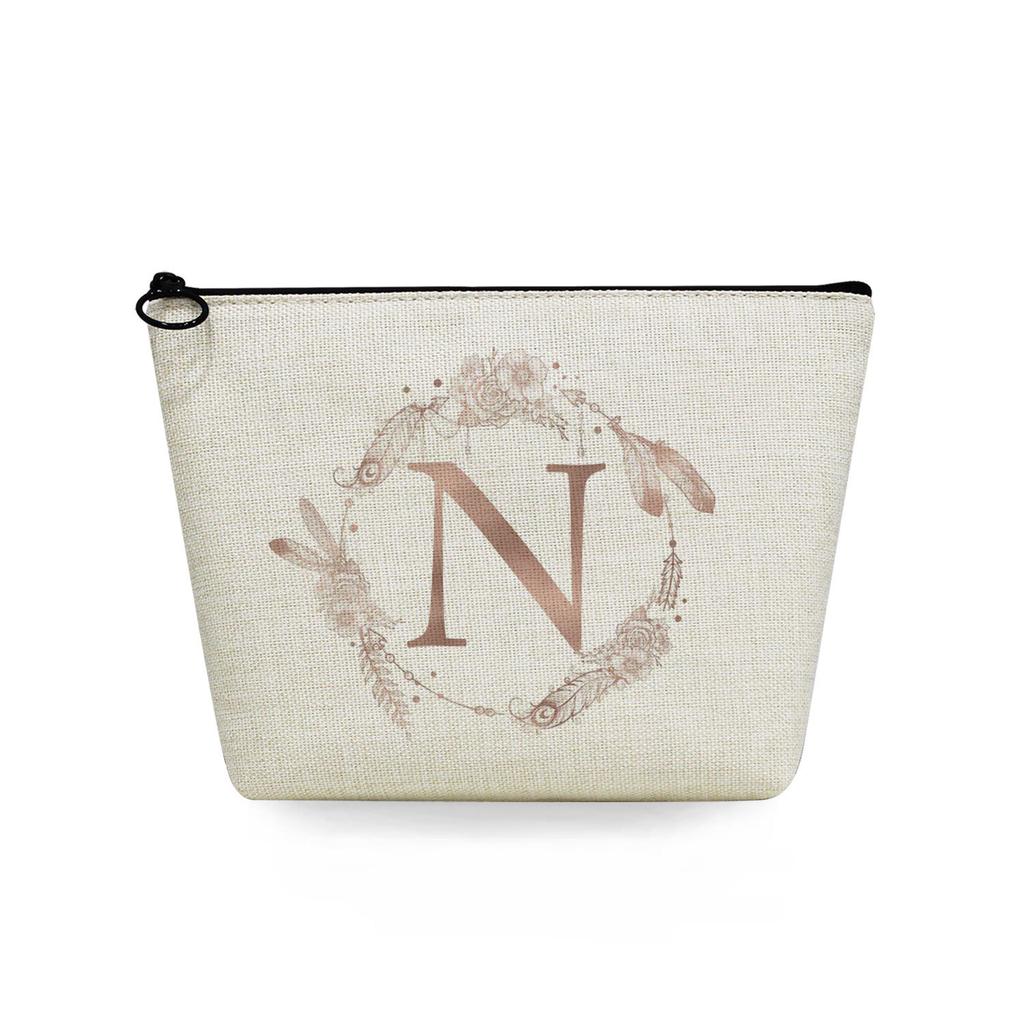 Women Circular letter Print Cosmetic Bag Toiletries Organize Travel Storage Case 6751 KTB