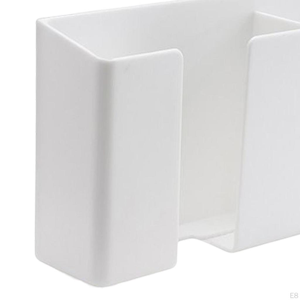 Double Layer Wall Mounted Organizer Box Holder Punch Free TV Remote Control Storage Phone Plug