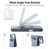 For iPhone 17 Pro Magnetic Case Carbon Fiber Texture Back Cover with Detachable Card Holder