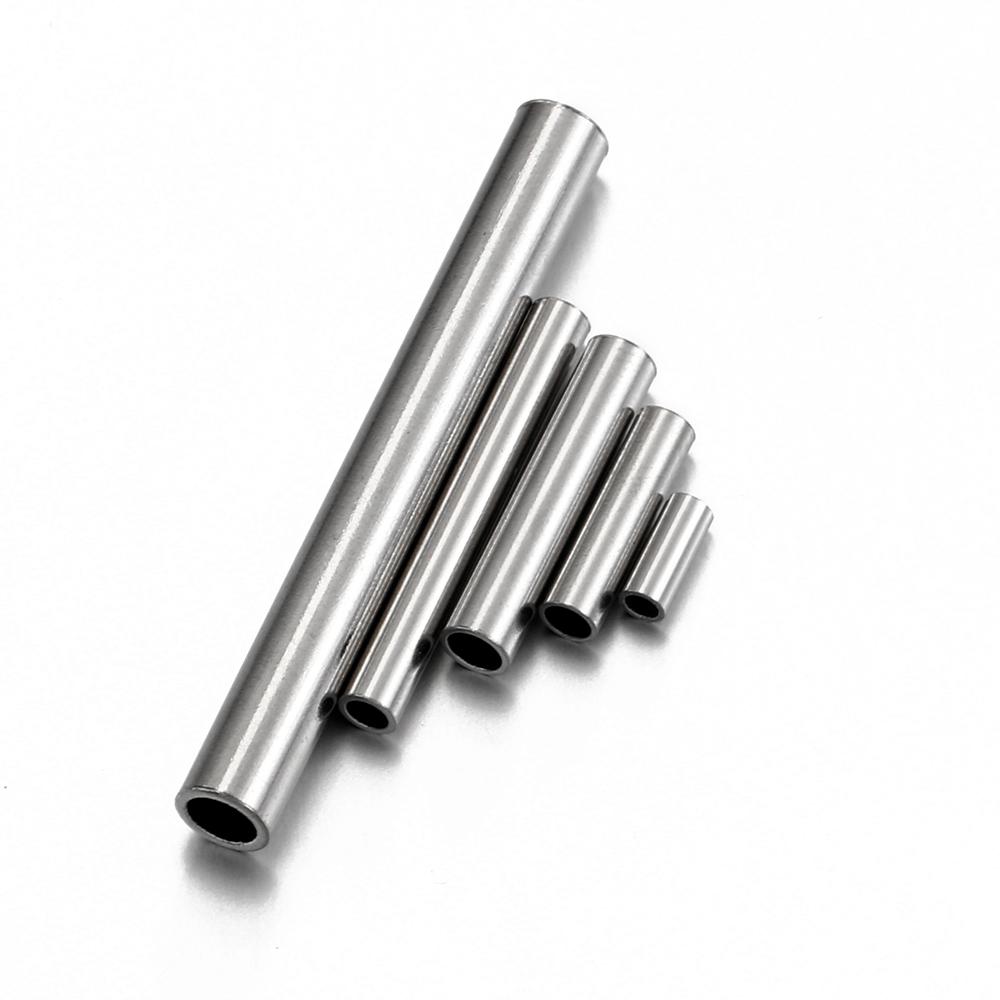 20pcs Stainless Steel Straight Tube Beads Connectors Spacer Bead for Jewelry Making DIY Bracelet Necklace Crimp Beads Findings