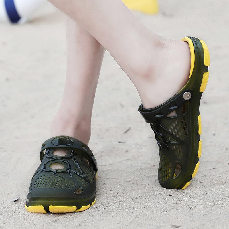 Tongs de Plage Antidérapantes d'Été en Gel pour Hommes: Chaussures Décontractées Respirantes Style Coréen