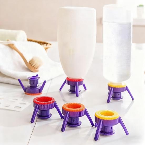 3 ks Stojan s 3 nohami na obrácenou láhev, dávkovač na šampon, pleťové mléko, kuchyňské koření, rychlý kuchyňský dávkovač tekutin