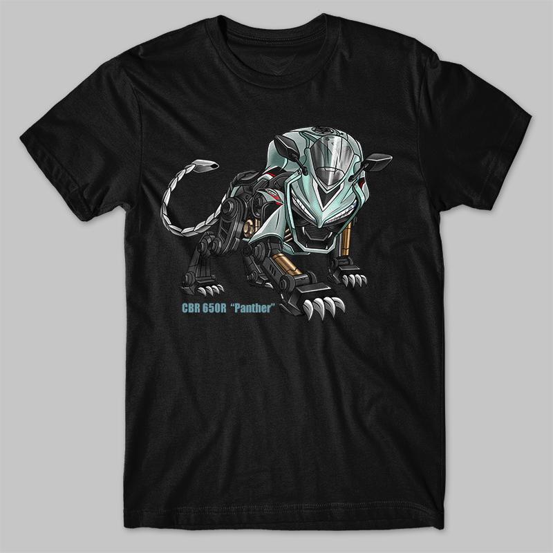 Classic Japanese Motorcycle CBR 650R Panther Transfiguration Inspired T-Shirt 100% Cotton O-Neck Short Sleeve Casual Mens Tshirt