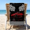 Ultra-weiches Strandtuch mit Rennsport-Thema, ideal für Pool - Camping, Tauchen - Perfekter Reisebegleiter, Lebendiges Strandtuch.