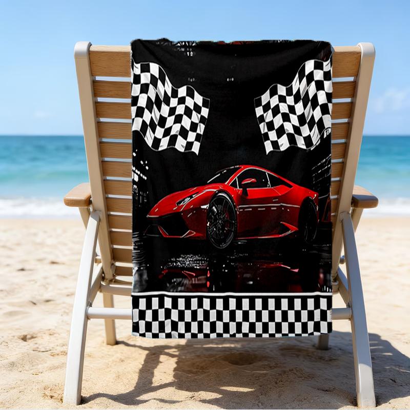 Ultra-weiches Strandtuch mit Rennsport-Thema, ideal für Pool - Camping, Tauchen - Perfekter Reisebegleiter, Lebendiges Strandtuch.