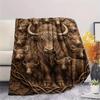 1PC Woodcarved Wildlife Art Print FlAannel Blanket, High quality Comfortable for All Seasons, Home Decor, Warmth and Comfort