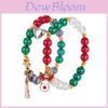 Handcrafted Alloy Heart Magnet Couples Bracelet With Snowflake And Santa Claus For Christmas Gift