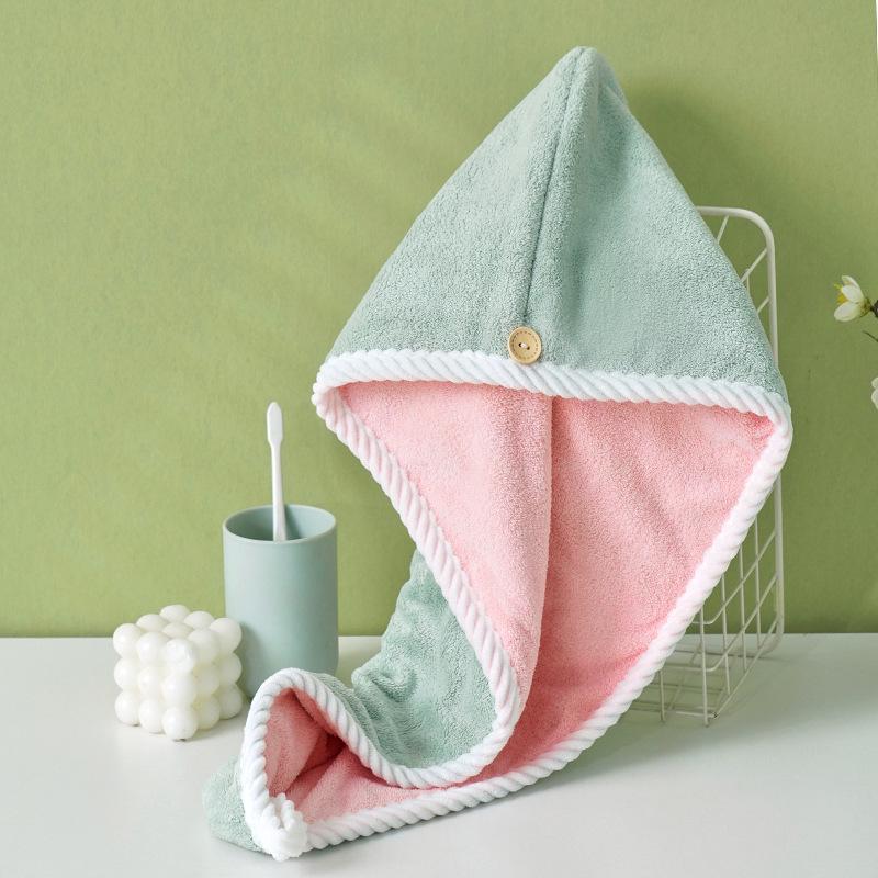 Women's Quick-Dry Coral Fleece Hair Towel and Bath Cap