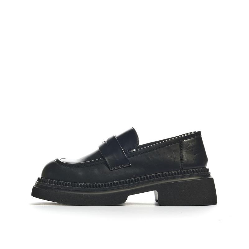 Single shoes, platform women's new spring and autumn one-pedal casual versatile small leather shoes