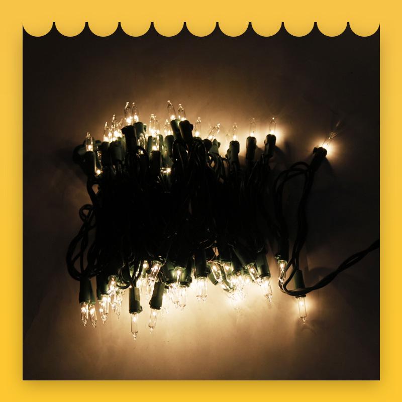 UL588 US Standard Outdoor Waterproof 100-Light Christmas String with Clear Tungsten Filament