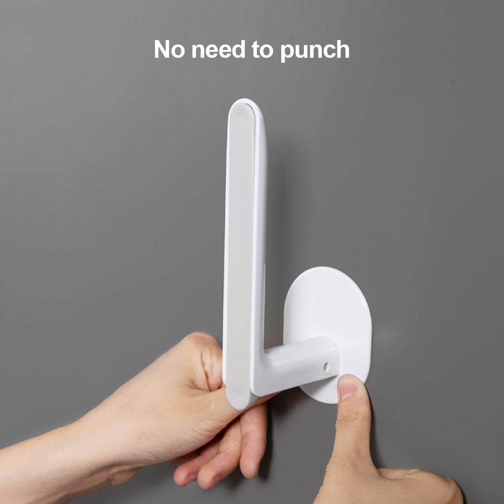 Storage Hanger L Shape Plastic Wall Mounted Towel Hanger L Holder Self-adhesive Waterproof Paper Roll Organizer