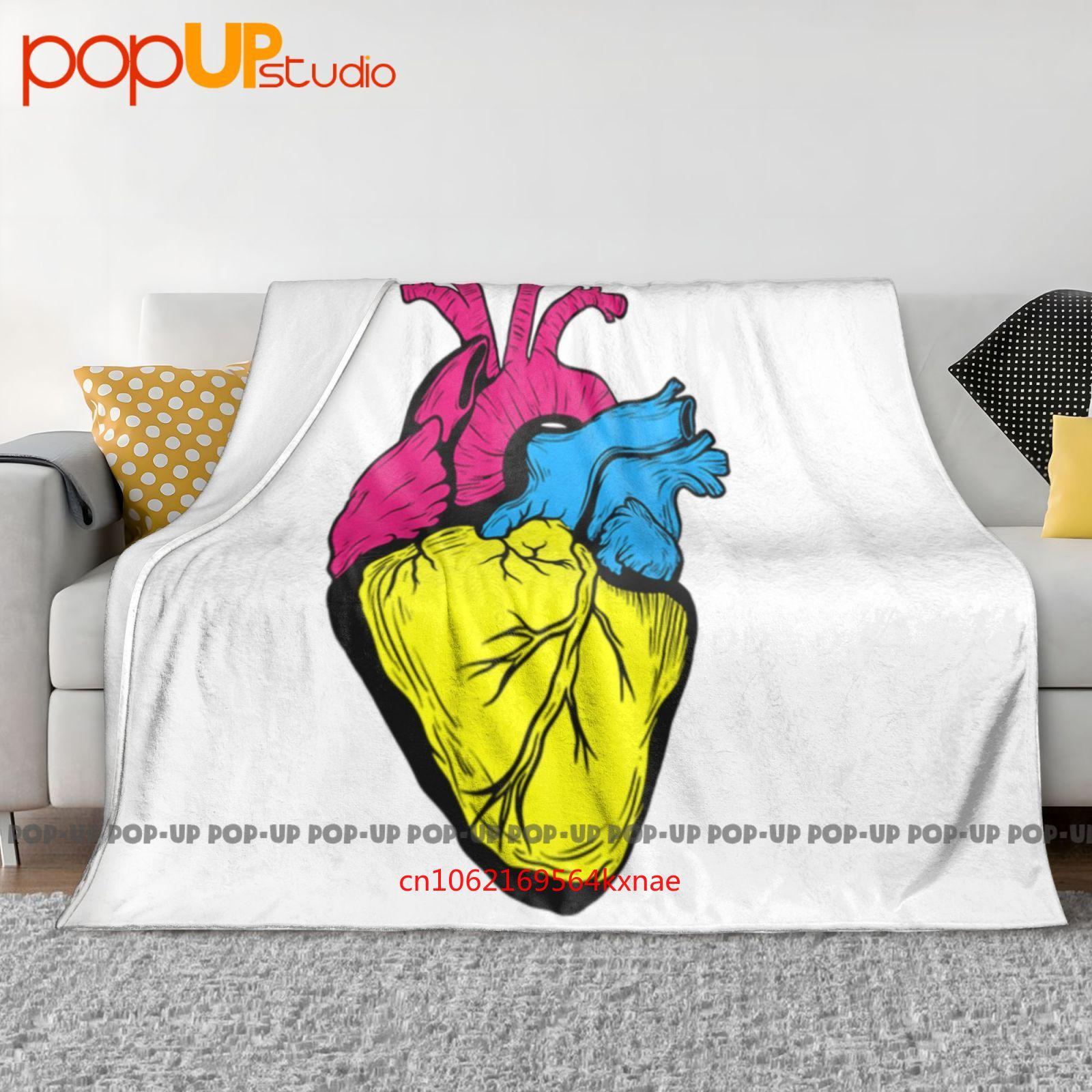

Pan Pride Lgbtq Retro Pansexual Heart Gift Ultra-Soft Blanket Quilt Winter Sofa Cover Bed Covers 30x40in