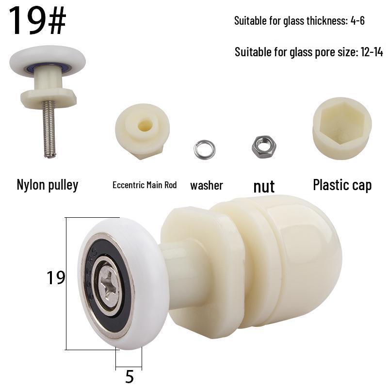 Arc Glass Shower Door Roller - Eccentric Pulley for Sliding Doors