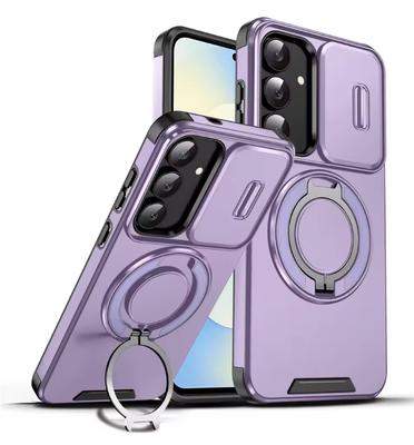 Hoesje Voor Samsung Galaxy S25 FE Schuiflens Bescherming Schokbestendig Pantser Telefoonhoesje Voor Galaxy S25 Edge Ultra Plus Ringhouder Cover