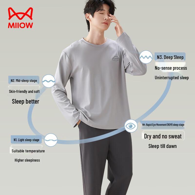 MaoRen Couple Pure Cotton Pajama Set L