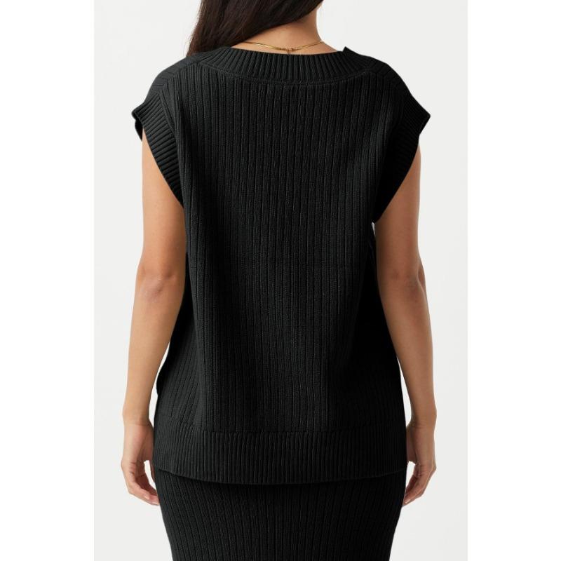 Women's Summer New V-neck Sleeveless Casual Loose Pullover Sweater Vest