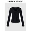 UR Women's Urban Casual Shawl Tie V-Neck Long Sleeve T-Shirt