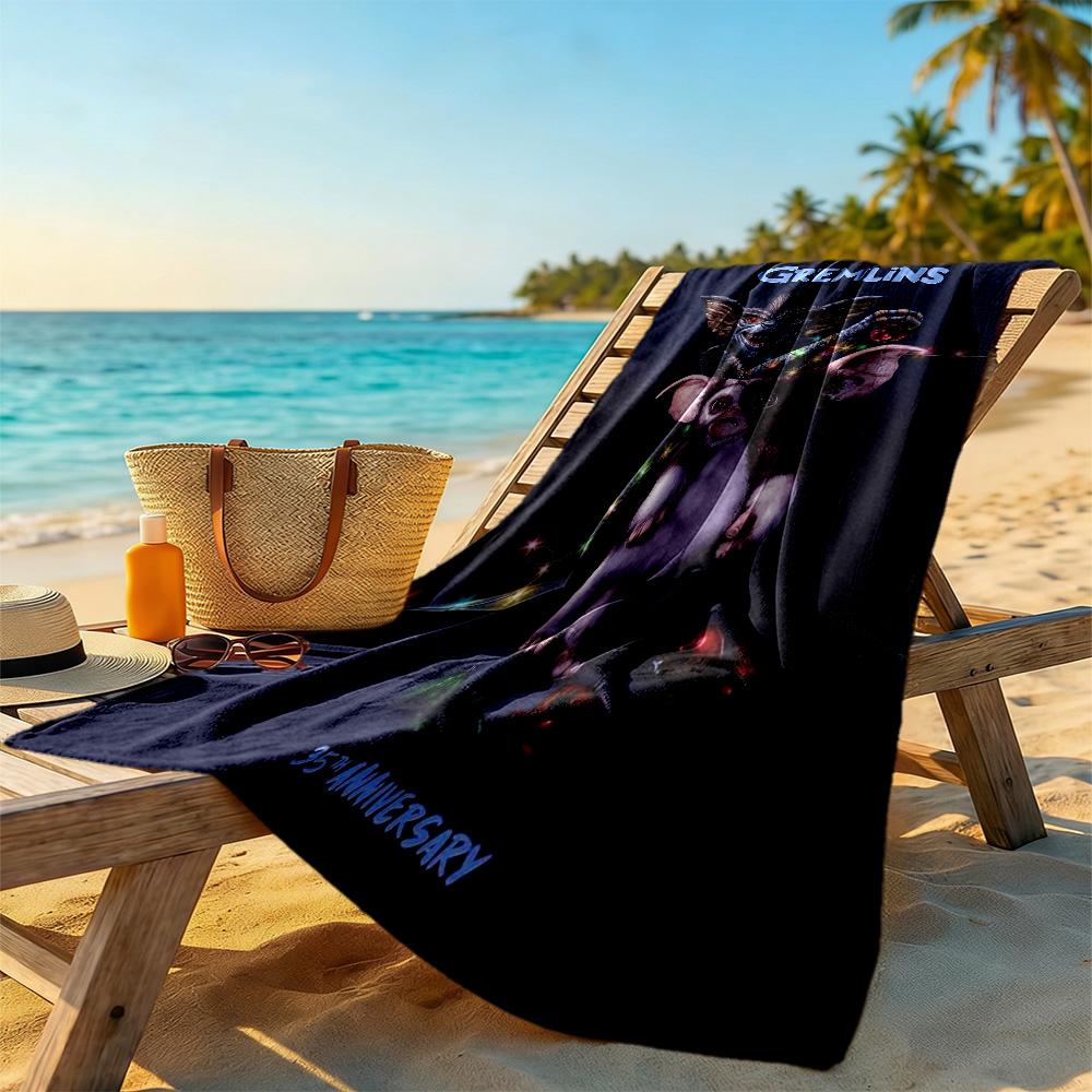 Gremlins Beach Towel Super Soft Microfiber Quickdry Fabric Comfortable Lightweight Suitable for Swimming, Gym, Camping, Yoga Vacation