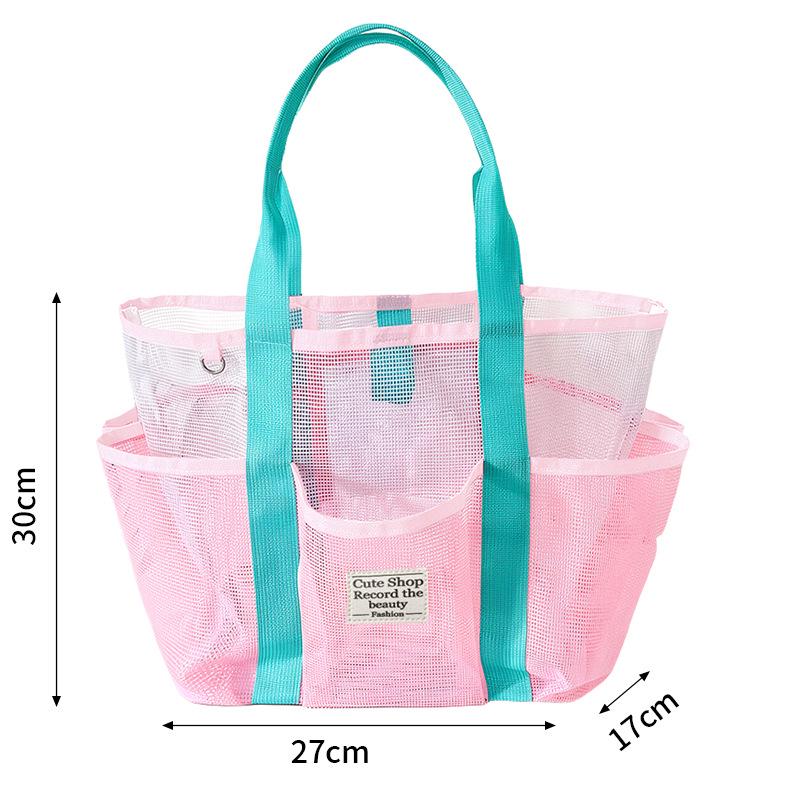 Large Capacity Mesh Beach Tote Bag for Outdoor Use