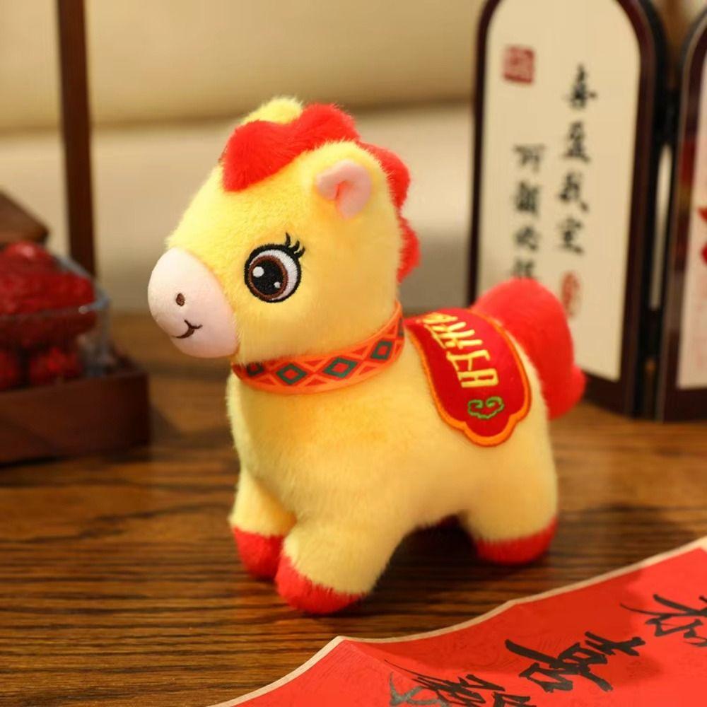Chinese Style Lucky Pony Pendant PP Cotton Chinese Horse Plush Doll  Festive Decor