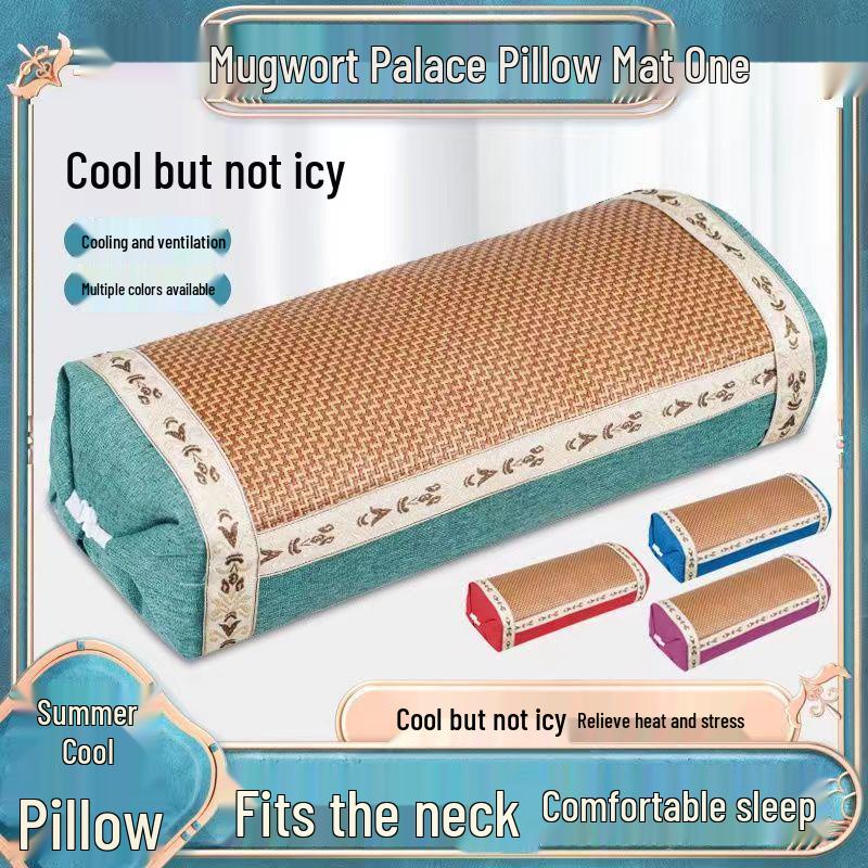 Cooling Mugwort Leaf Pillow: Summer Neck Support & Sleep Aid for Cervical Health
