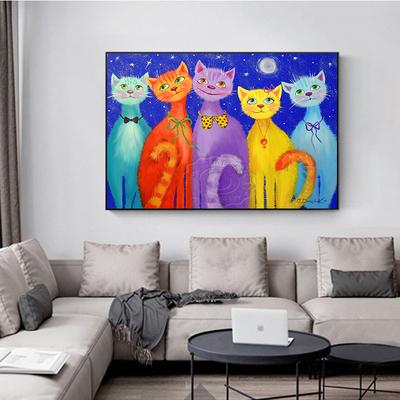 Graffiti acuarela animal gato lienzo pintura carteles e impresiones paredes nórdicas