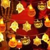 Colorful Halloween Pumpkin Bat Ghost String Lights for Spooky Decor