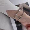 Korean Geometric Heart Bracelet: Retro Fashion for Women