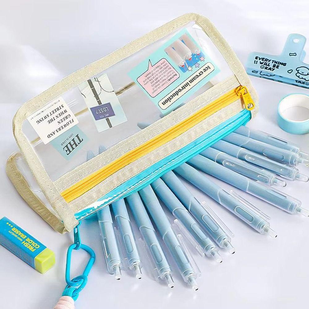 Detachable Large Capacity Pencil Case Beauty Bag Cosmetic Storage Bag Student Supplies