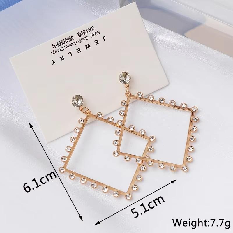 New Square Long Hanging Earrings for Women Colorful Enamel Geometric Statement Dangle Earrings Girls Drop Earrings pendientes