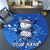 Custom Name Birmingham City Round Area Rug,Carpet Rug for Living Room Bedroom Sofa Playroom Decor,Non-slip Floor Mat