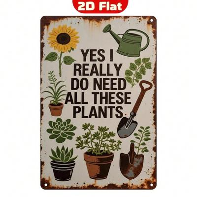 Cartel Metálico Divertido de Jardinería Decoración Rústica para Pared Exterior Interior Resistente a la Intemperie Regalo Vintage para Amante de las Plantas