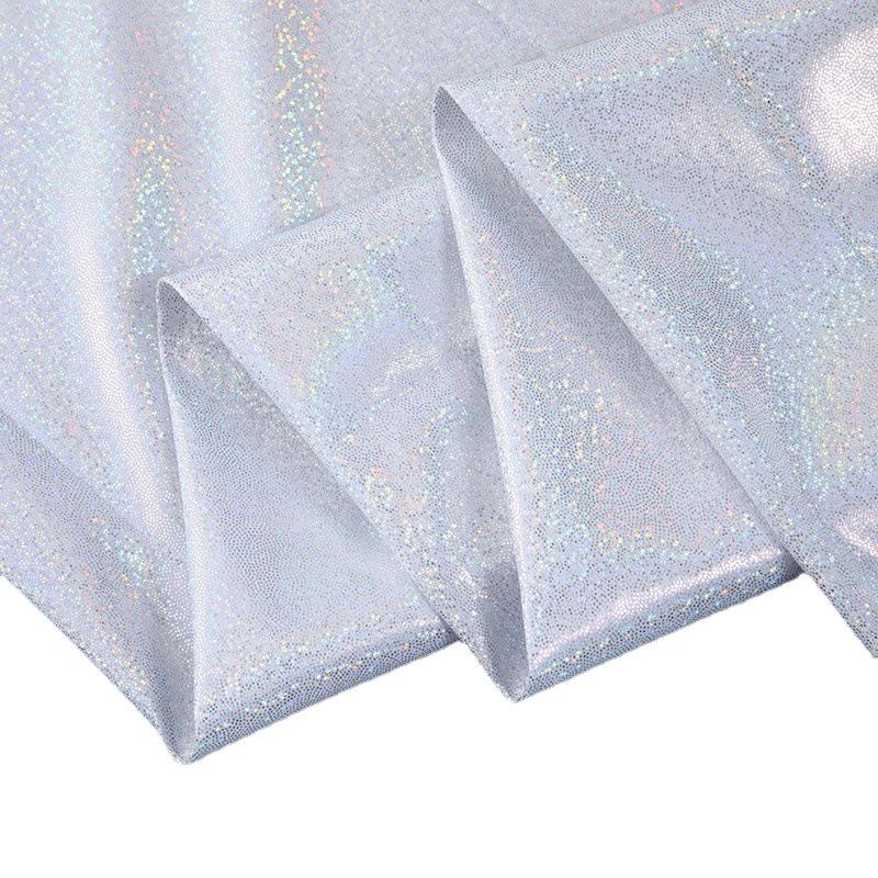 Colorful Fantasy Laser Fingerprint Dot with Gold Stamping Fabric for Stage Clothing, Tablecloths, Toys, and Christmas Decor