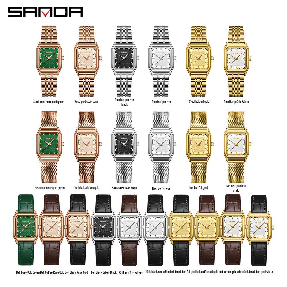 Orologio da Commute Quadrato al Quarzo Moda Retro Coreana da Donna Sanda