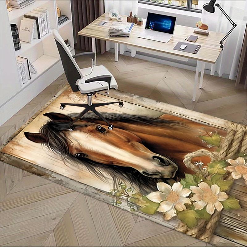 Χαλάκι Καρέκλας Γραφείου με Θέμα Άλογο: Μεγάλο Χαλί για Διακόσμηση Σπιτιού, Χαλί Καναπέ, Πατάκι Γραφείου, Ιδέα Δώρου για Γραφείο και Σαλόνι