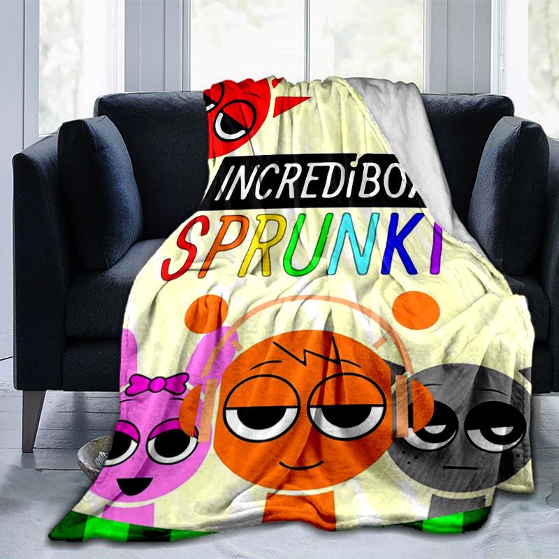 1pc Incredibox Sprunki Blanket, Soft & Cozy Throw for Home Decor, Couch Cover .B058