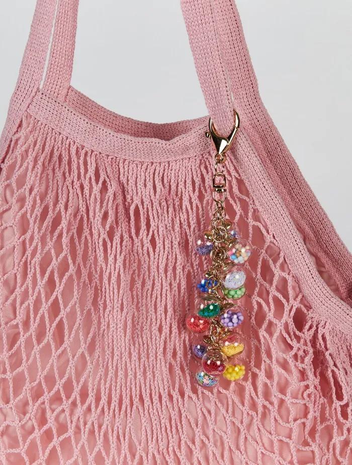 Lara Charm Mesh Bag - PINK