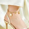 Tide Double-Layer Heart Anklet: 18K Gold-Plated Titanium Steel, Non-fading Fashion Light Luxury for Women