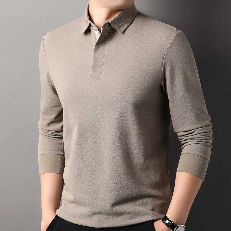 

Мужская антибактериальная хлопковая рубашка поло с длинным рукавом Hengyuanxiang 3XL